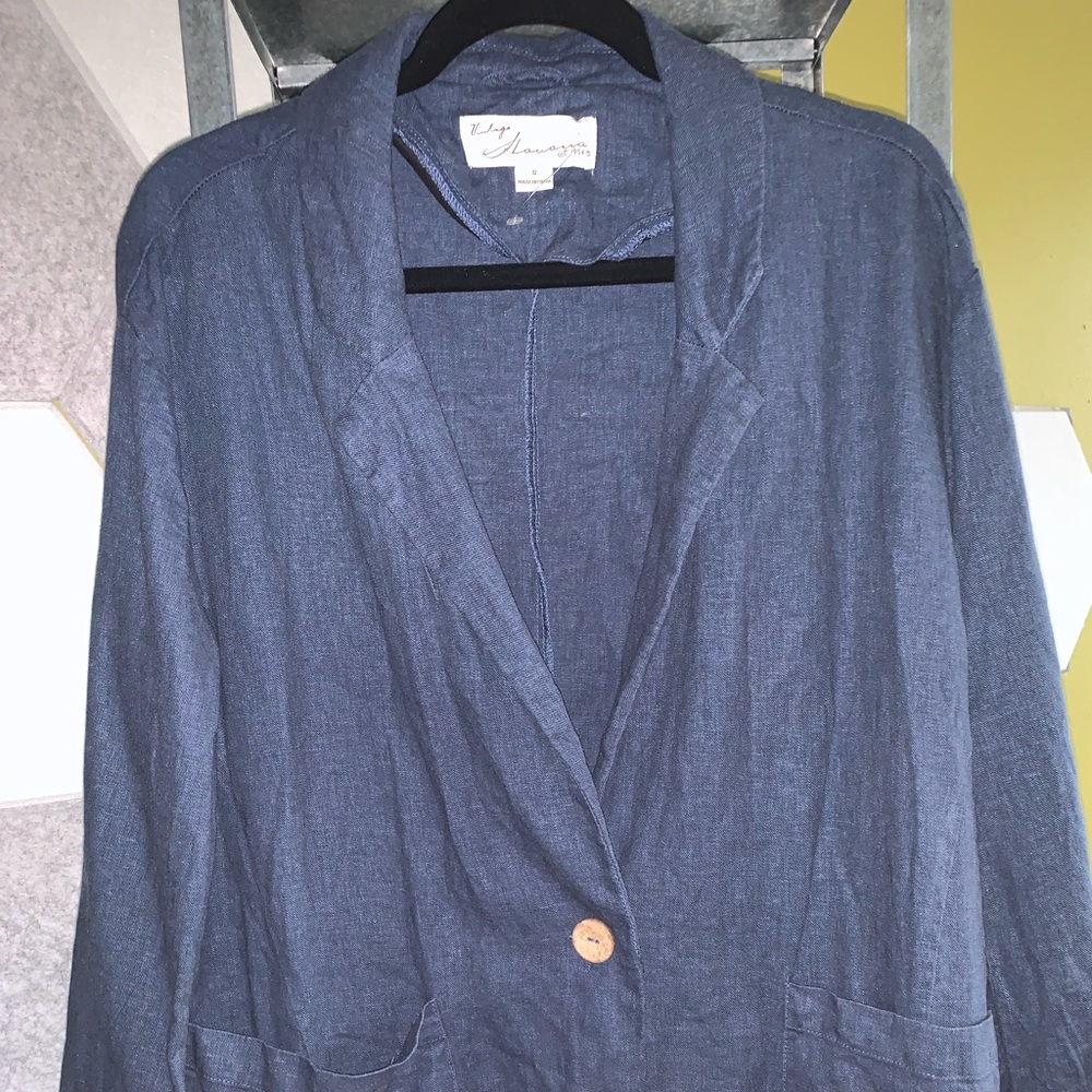 Blue Linen Light Jacket